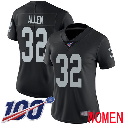 Oakland Raiders Limited Black Women Marcus Allen Home Jersey NFL Football #32 100th Season Vapor Jersey
